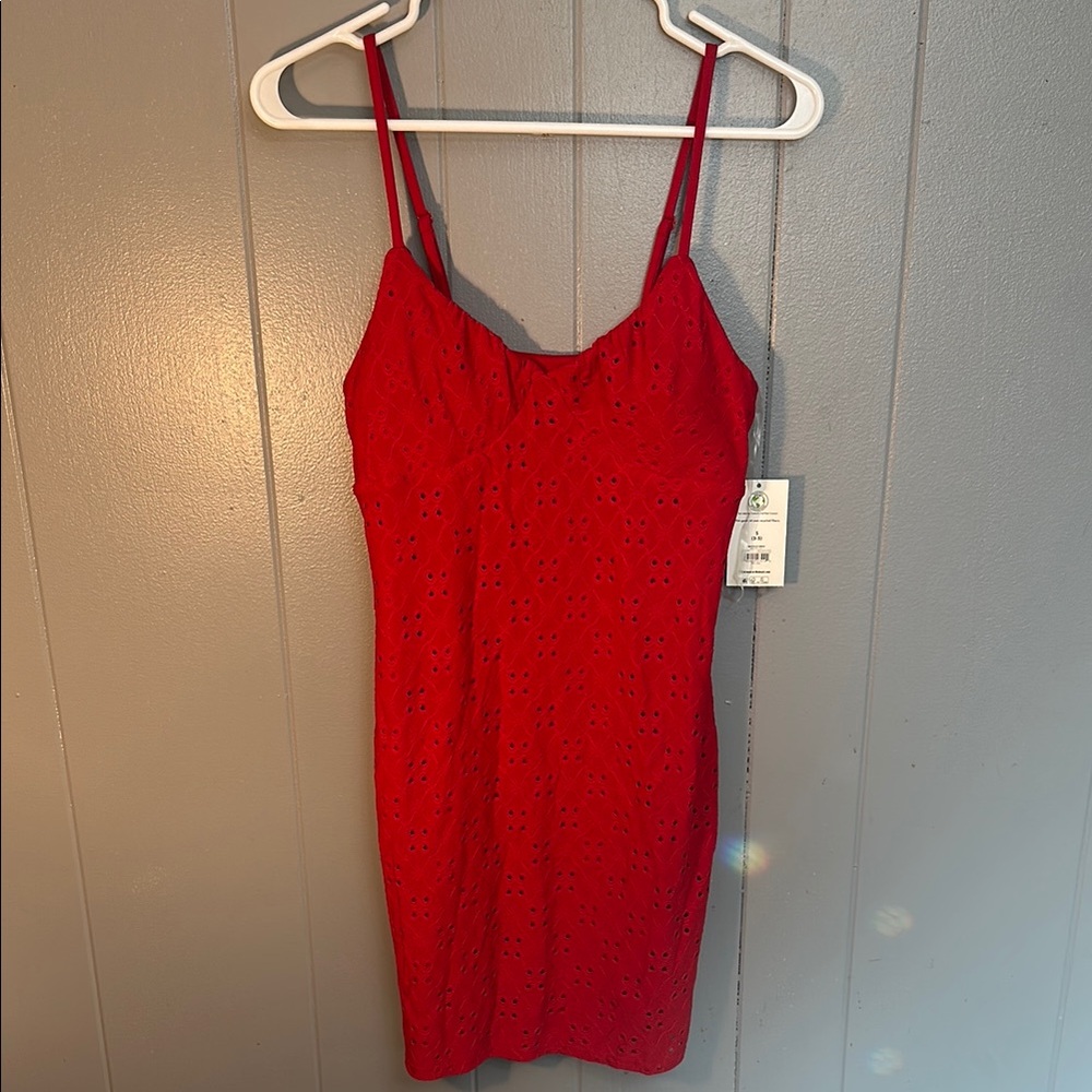 No boundaries in Vibrant Red Eyelet Sundress women’s small nwt